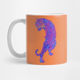 Cyberpunk Neon Pink and Blue Tiger Mug